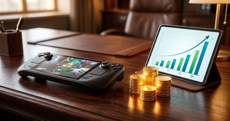 任天堂 Switch 2 掌機與財報營業利益暴增利潤圖表展示